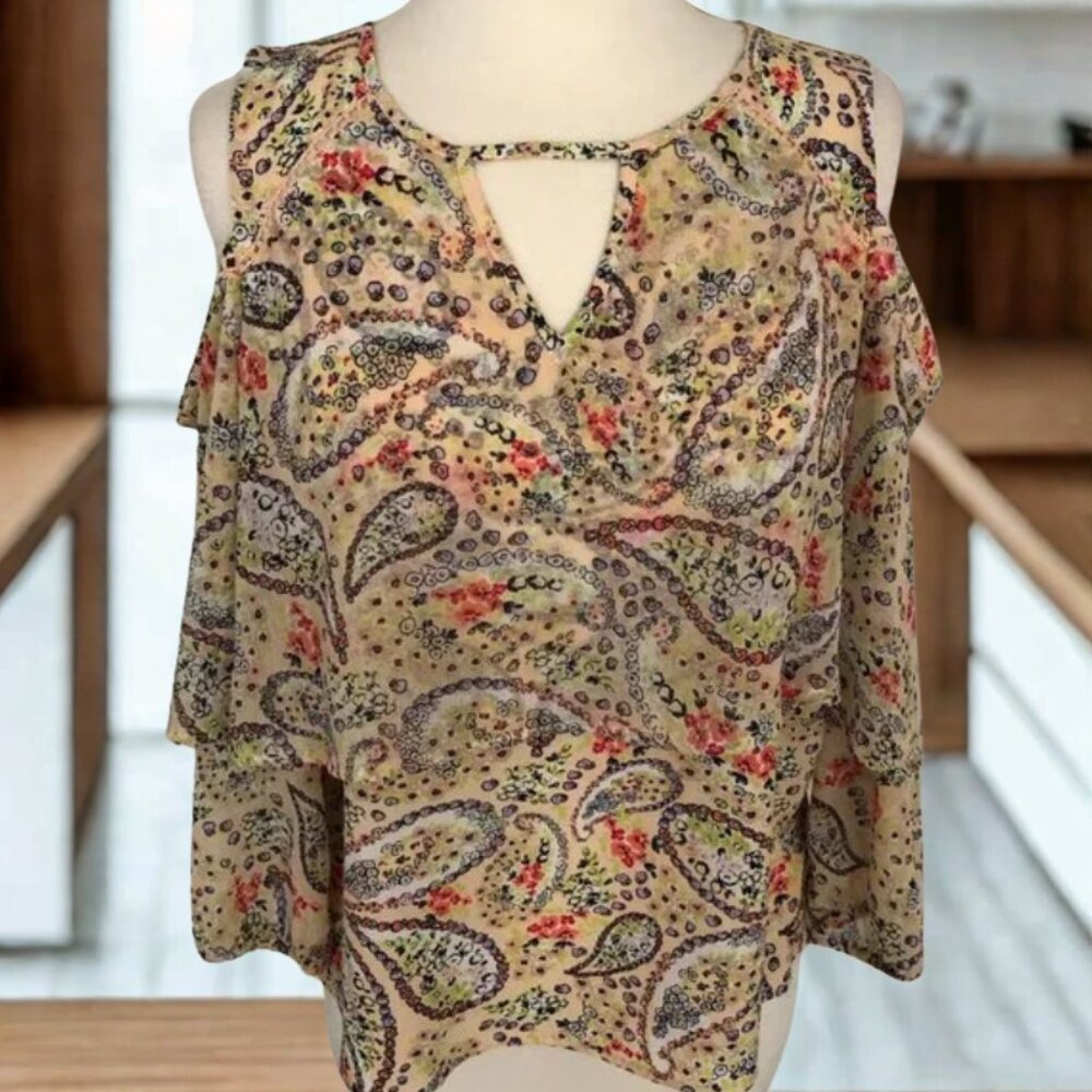 Cold Shoulder Yellow Blouse